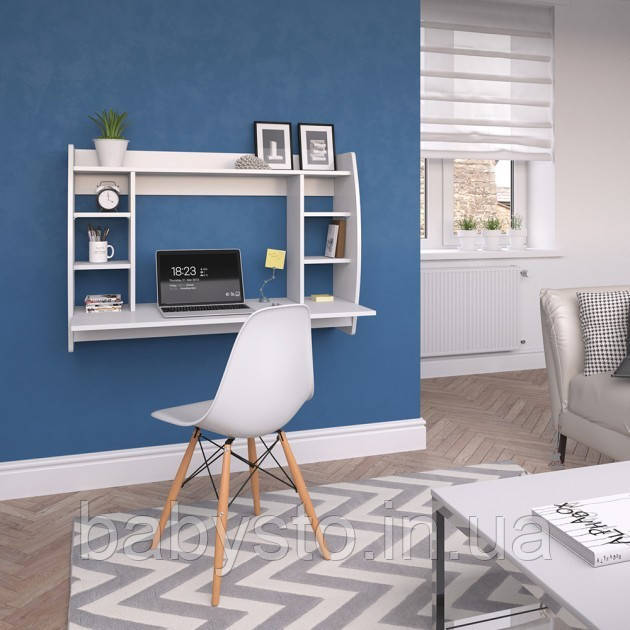 Стіл комп'ютерний навісний Forte Astrid 1100x750x485 Білий