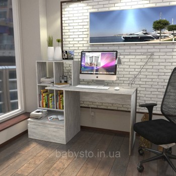 Стіл комп'ютерний Forte Erland 1450*1116*516 Бетон
