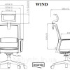 Крісло ергономічне офісне WIND сіре/зелене/білий каркас