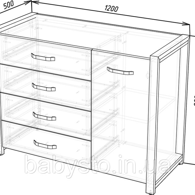 Комод для одягу RoMax Loft Дуб Тахо