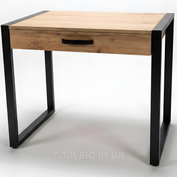 Стіл комп'ютерний з шухлядою RoMax Loft 900х750х600 мм Дуб Тахо /Чорний