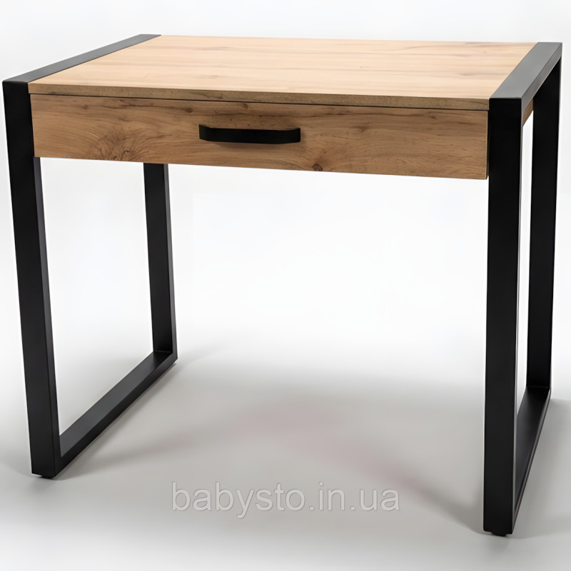 Стіл комп'ютерний з шухлядою RoMax Loft 900х750х600 мм Дуб Тахо /Чорний