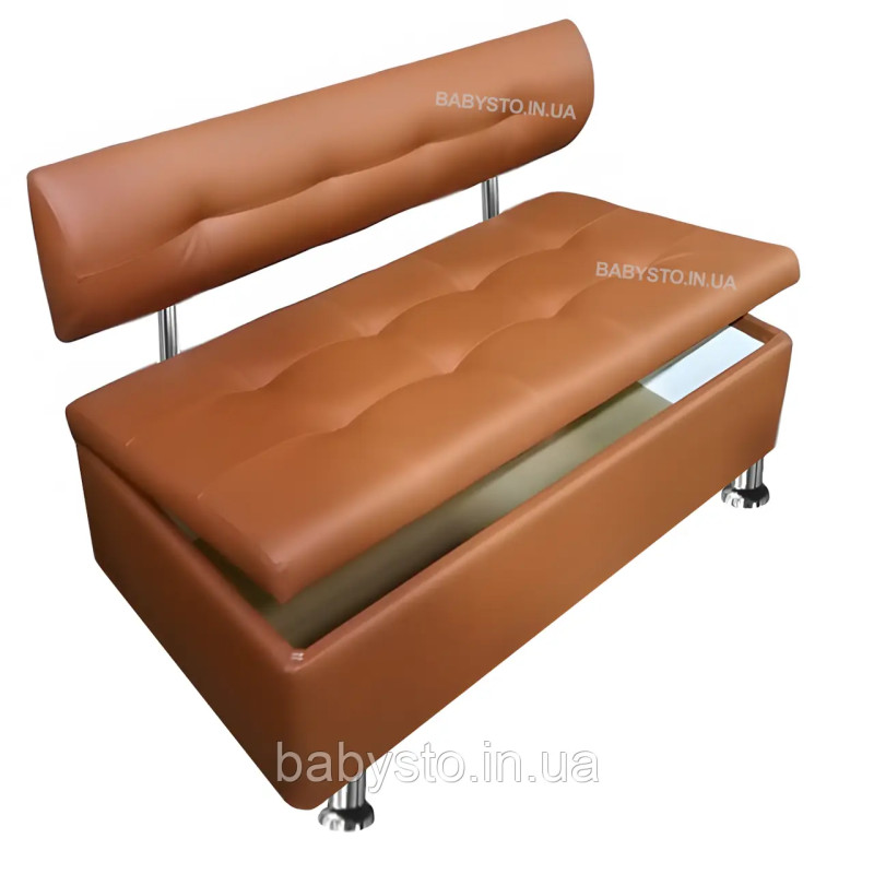Офісний диван з нішею AVVS для очікування/приймальної 150 см ніжки 14см оранжевий