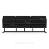 Диван металевий AVVS Атлас з підлокотниками вуличний 156 см лофт оксфорд чорний