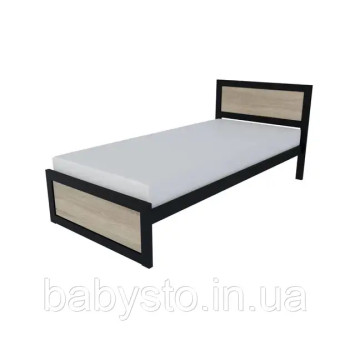Ліжко односпальне RoMax Loft 90х200 Дуб Сонома/Чорний