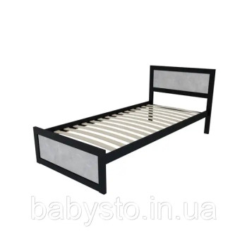 Ліжко односпальне RoMax Loft 90х200 Індастріал/Чорний