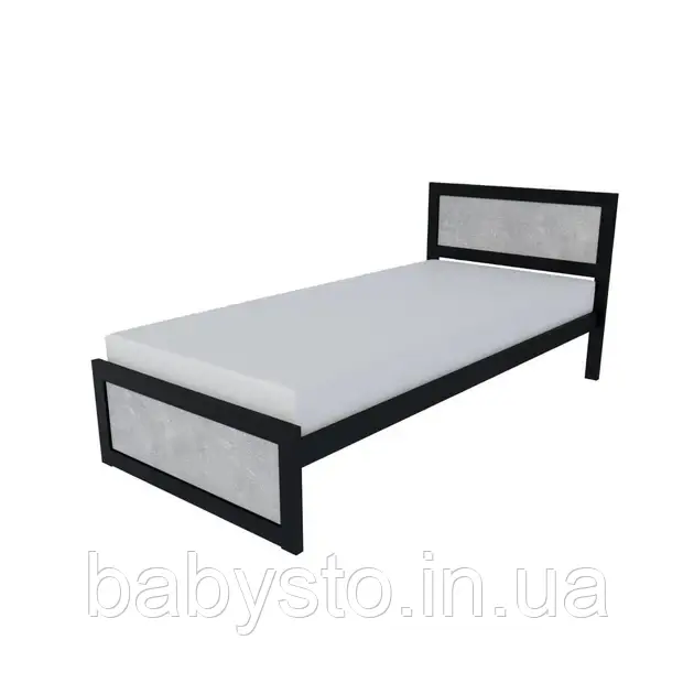 Ліжко односпальне RoMax Loft 90х200 Індастріал/Чорний