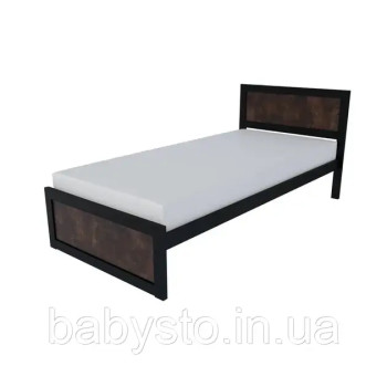 Ліжко односпальне RoMax Loft 90х200 Оксид/Чорний