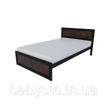 Ліжко односпальне RoMax Loft 120х200 Оксид/Чорний