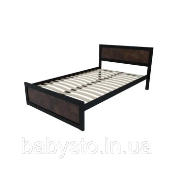Ліжко односпальне RoMax Loft 140х200 Оксид/Чорний