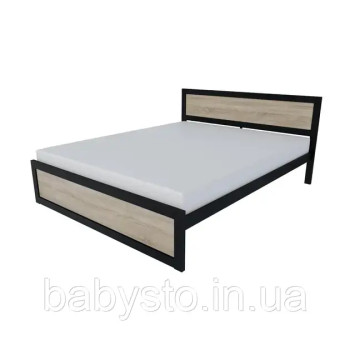 Ліжко односпальне RoMax Loft 180х200 Дуб Сонома/Чорний